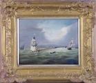 14. 18th or early 19th century marine oil on wood panel by  